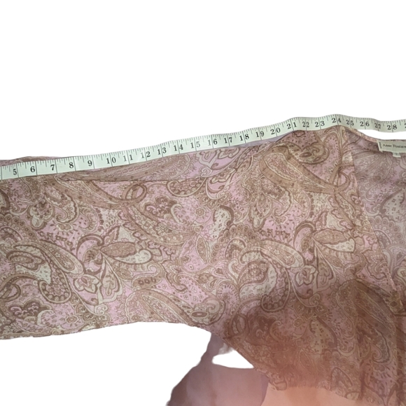 Designer Anne Fontiane silk/ cotton blouse size 2 never worn in pink/tan paisley - Picture 6 of 9